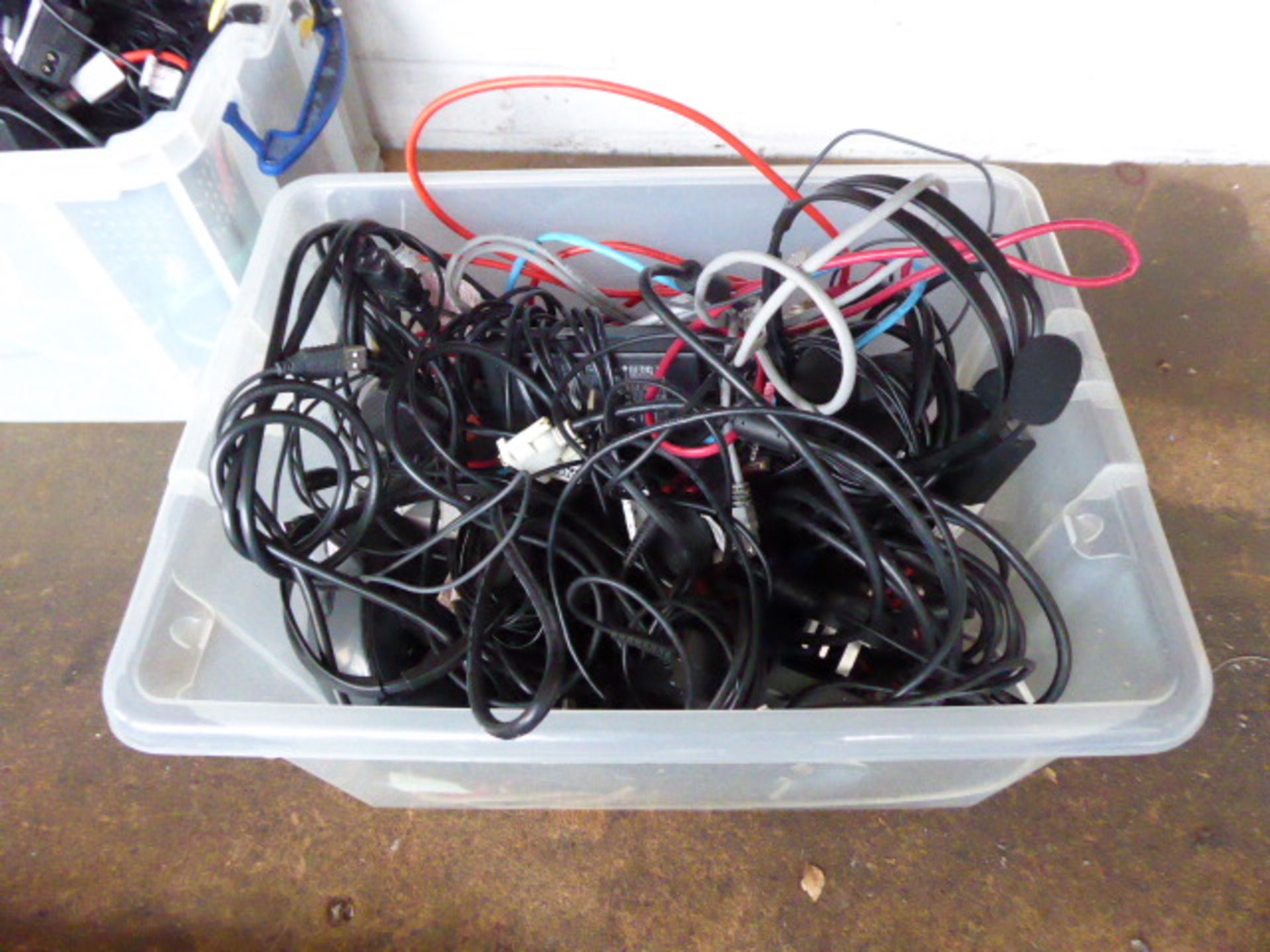 2 plastic boxes containing assorted power supply units and cabling for IT - Image 3 of 3