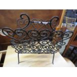 Wrought metal magazine rack