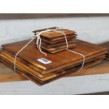 Wooden 6 person place setting set