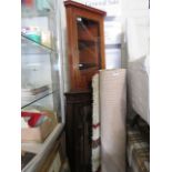 Edwardian inlaid mahogany corner display cabinet