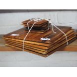 Wooden 6 person place setting set