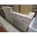 2 white painted chests of drawers
