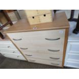 (2066) Modern 2 tone chest of 4 drawers