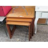 (2076) Nest of 3 teak tables