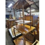 Early 20th Century mahogany occasional table and 1 decorative 2 tier side table