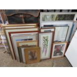 Collection of various framed pictures and prints