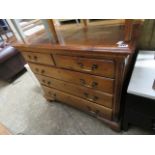 19th Century chest of 2 over 3 drawers on bracket feet