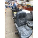 4 stacks of office/ reception chairs with 5 swivel office armchairs