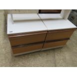 Pair of 2 tone 2 drawer bedsides