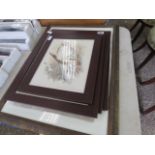 5 various framed and glazed prints
