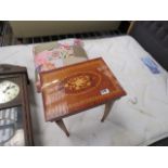 Patchwork upholstered stool with inlaid table