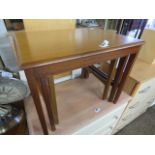 (2029) Nest of 3 teak effect coffee tables