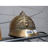 Reproduction French brass fireman's helmet