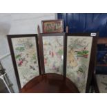 3 panel Oriental folding screen