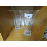 2 crystal vases