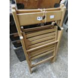 (2145) Pair of folding beech chairs