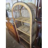 Open front wicker shelf unit