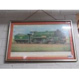 Framed and glazed print of Southern Railway 4-4-0 3 cylinder express locomotive