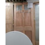 External wooden door with 2 glass panels