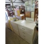 (2009) White painted bedroom suite comprising 4 drawer dressing chest and 4 drawer chest