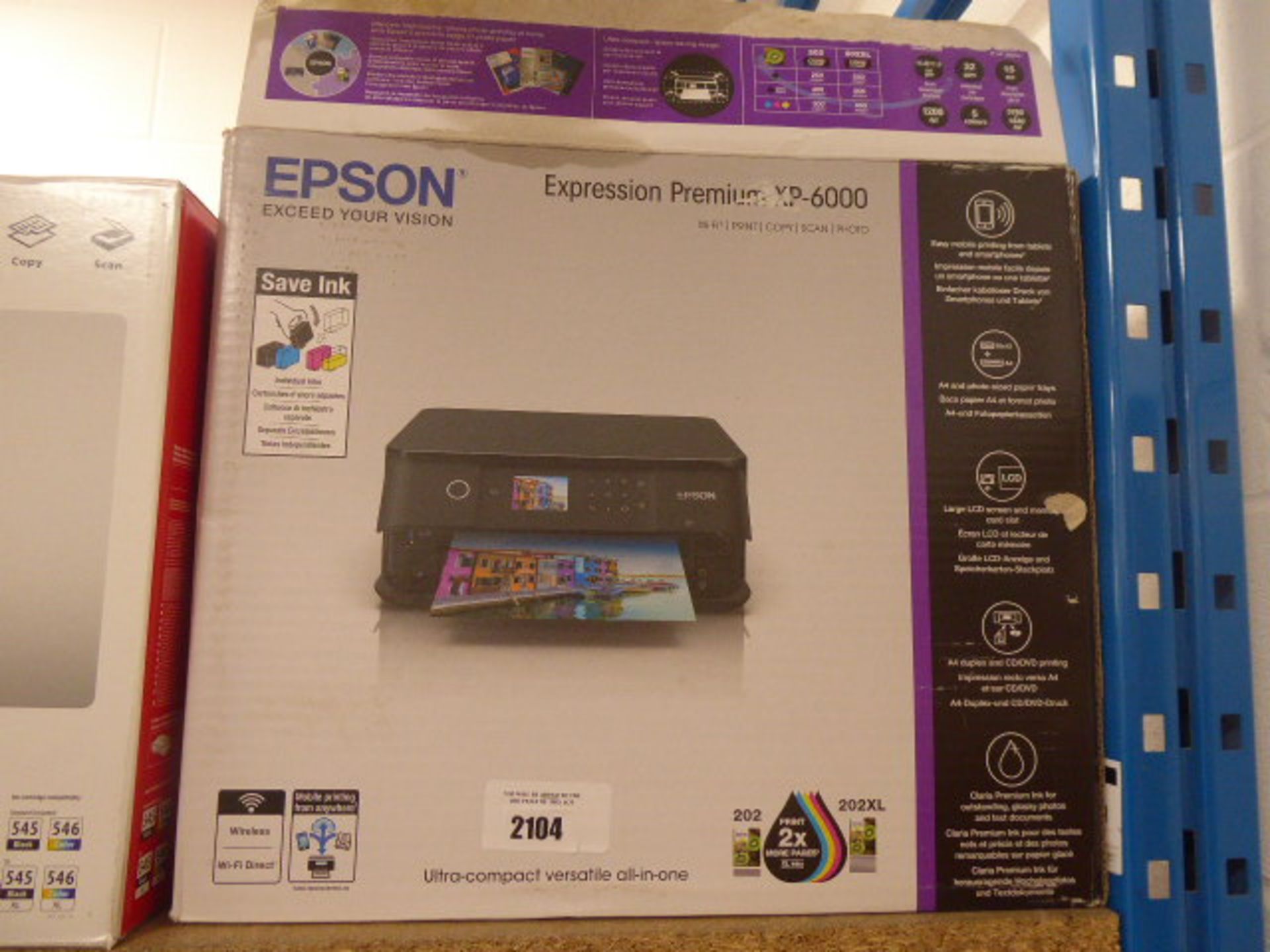 Epson Expression Premium XP6000 printer in box
