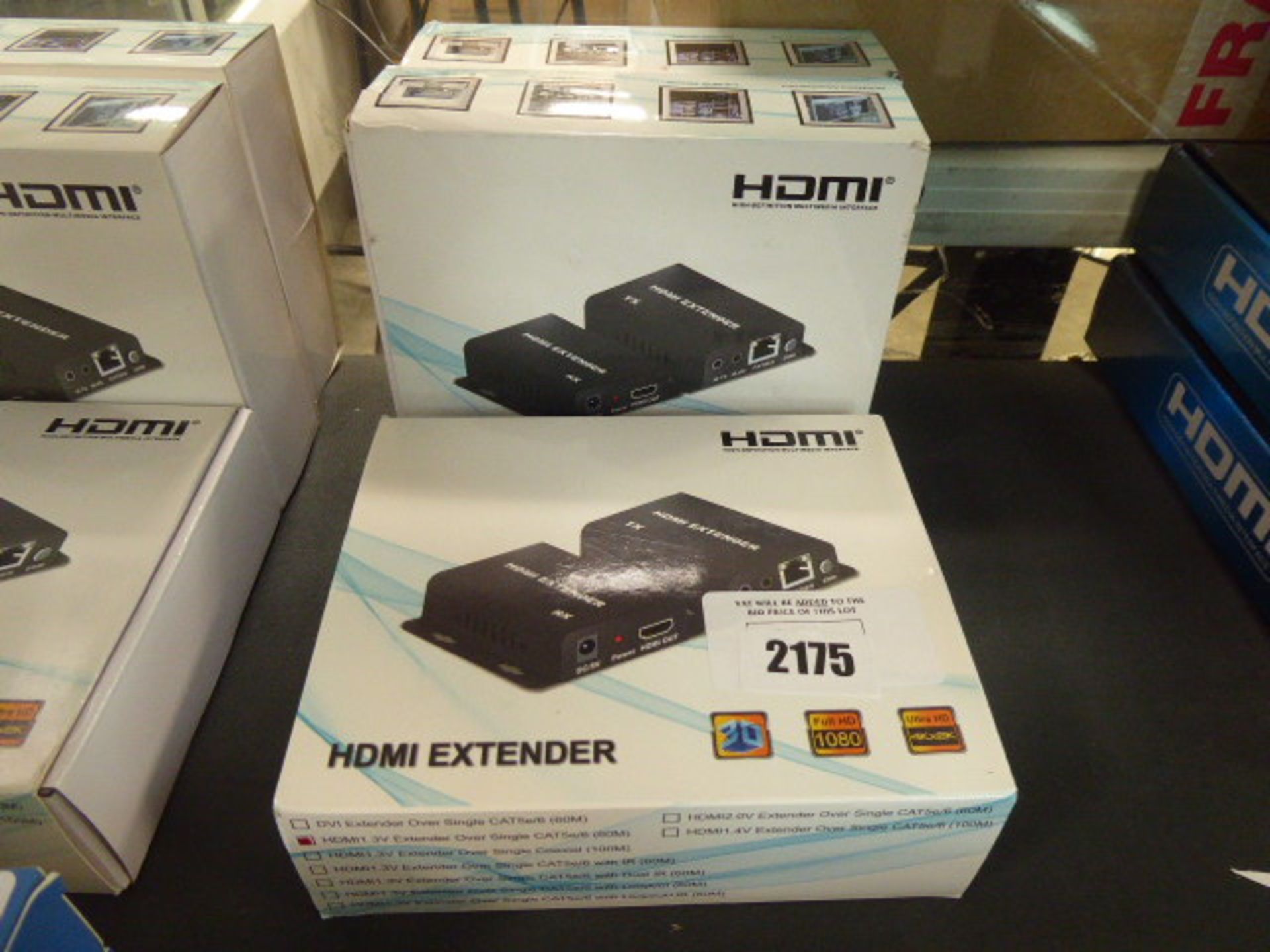 3 boxed HDMI extender modules