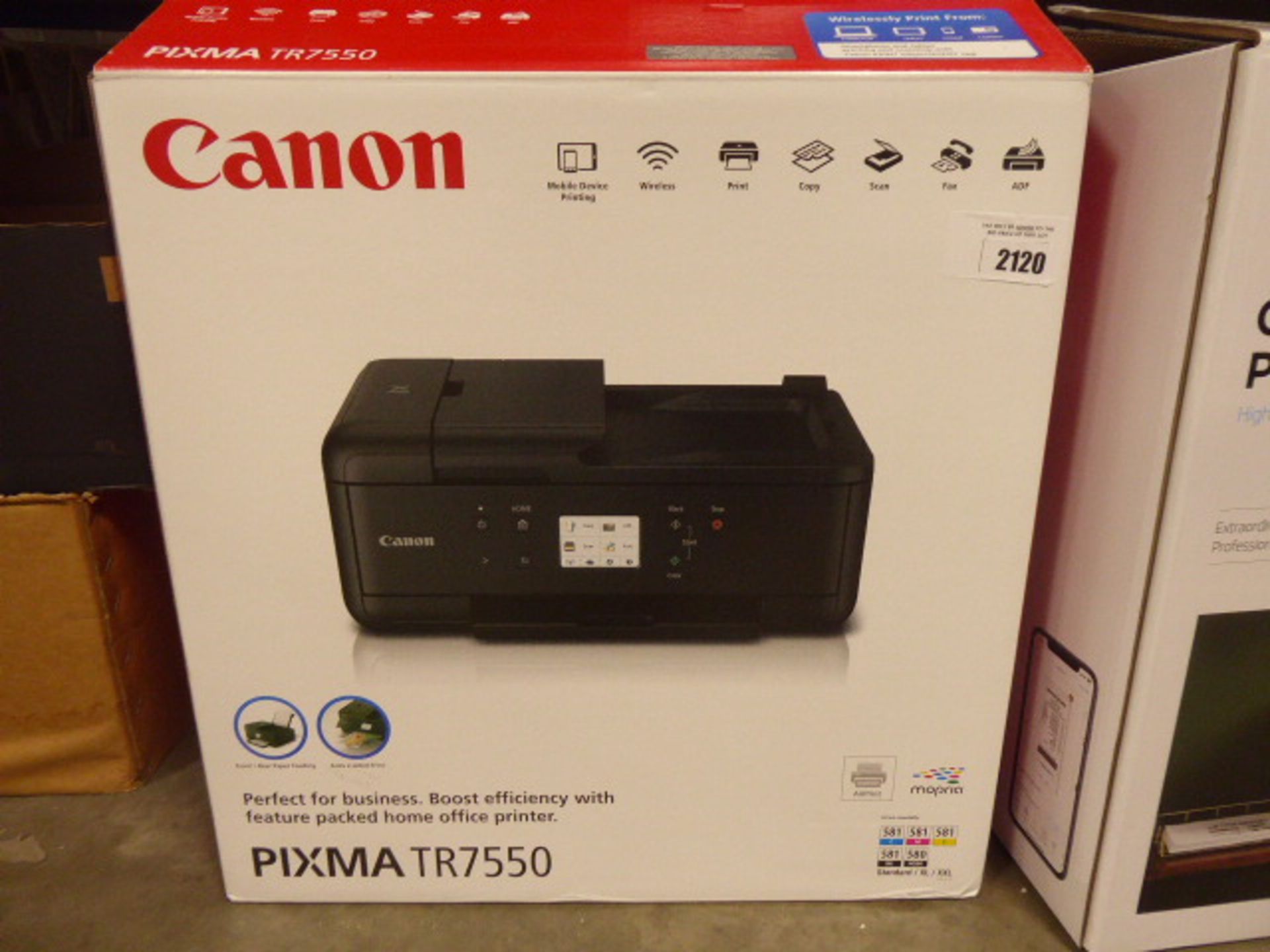 Canon Pixma TR7550 all in one printer in box