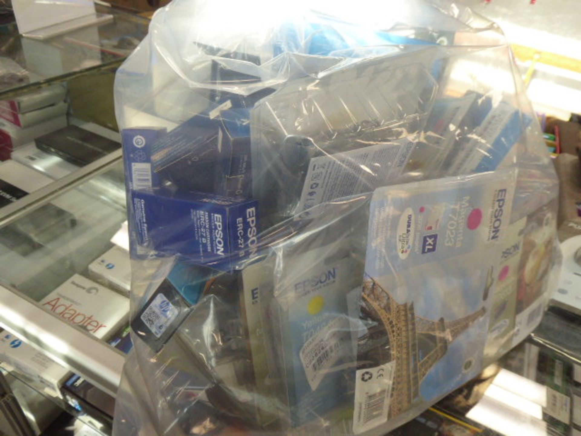 Bag containing a large qty of Epsom Brother and other branded and unbranded ink cartridges