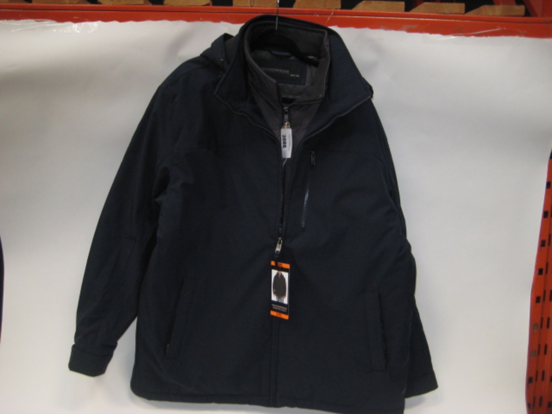 Gents XXL waterproof Stretchtec hooded jacket with quilted liner