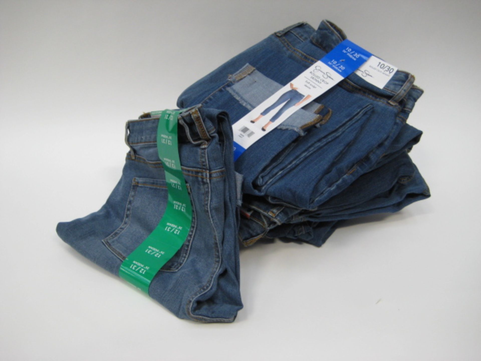 Bag of Jessica Simpson roll crop skinny jeans in denim blue - various sizes