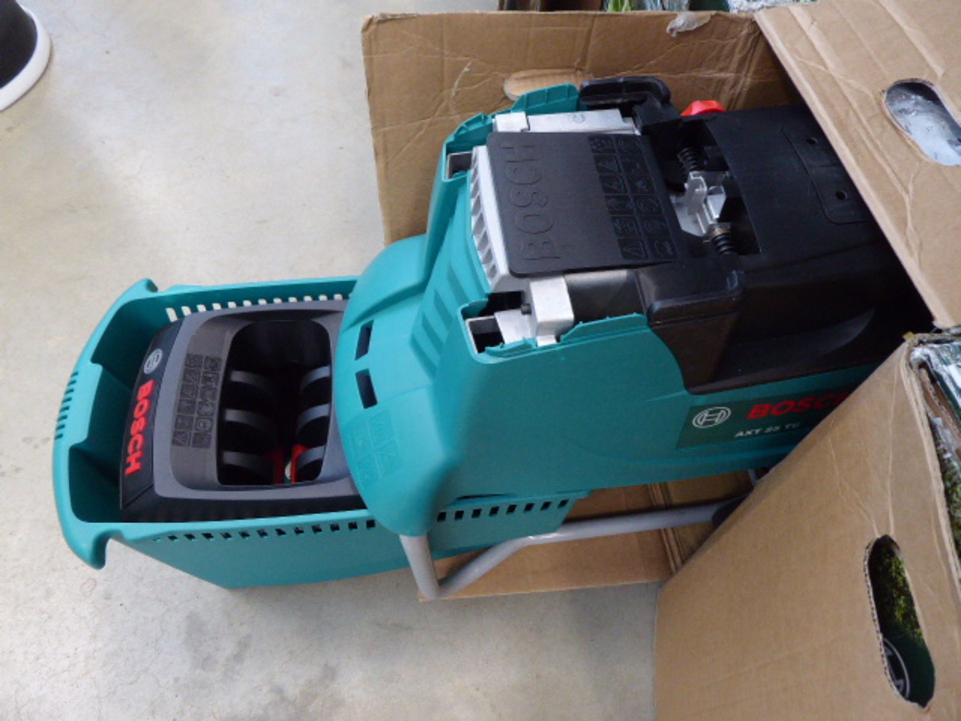 Boxed Bosch AXT25TC electric garden shredder