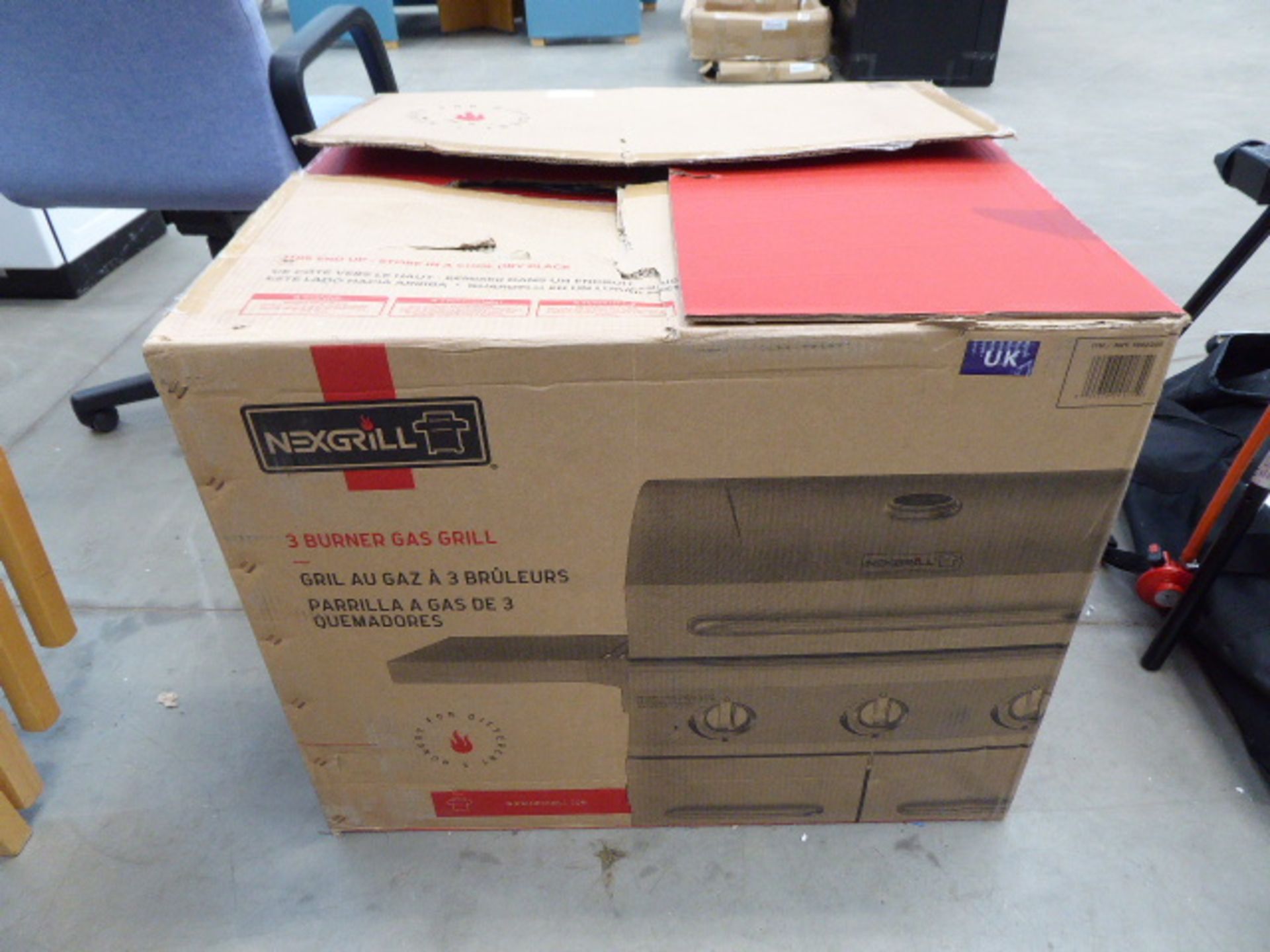 Boxed Next grill 3 burner gas BBQ