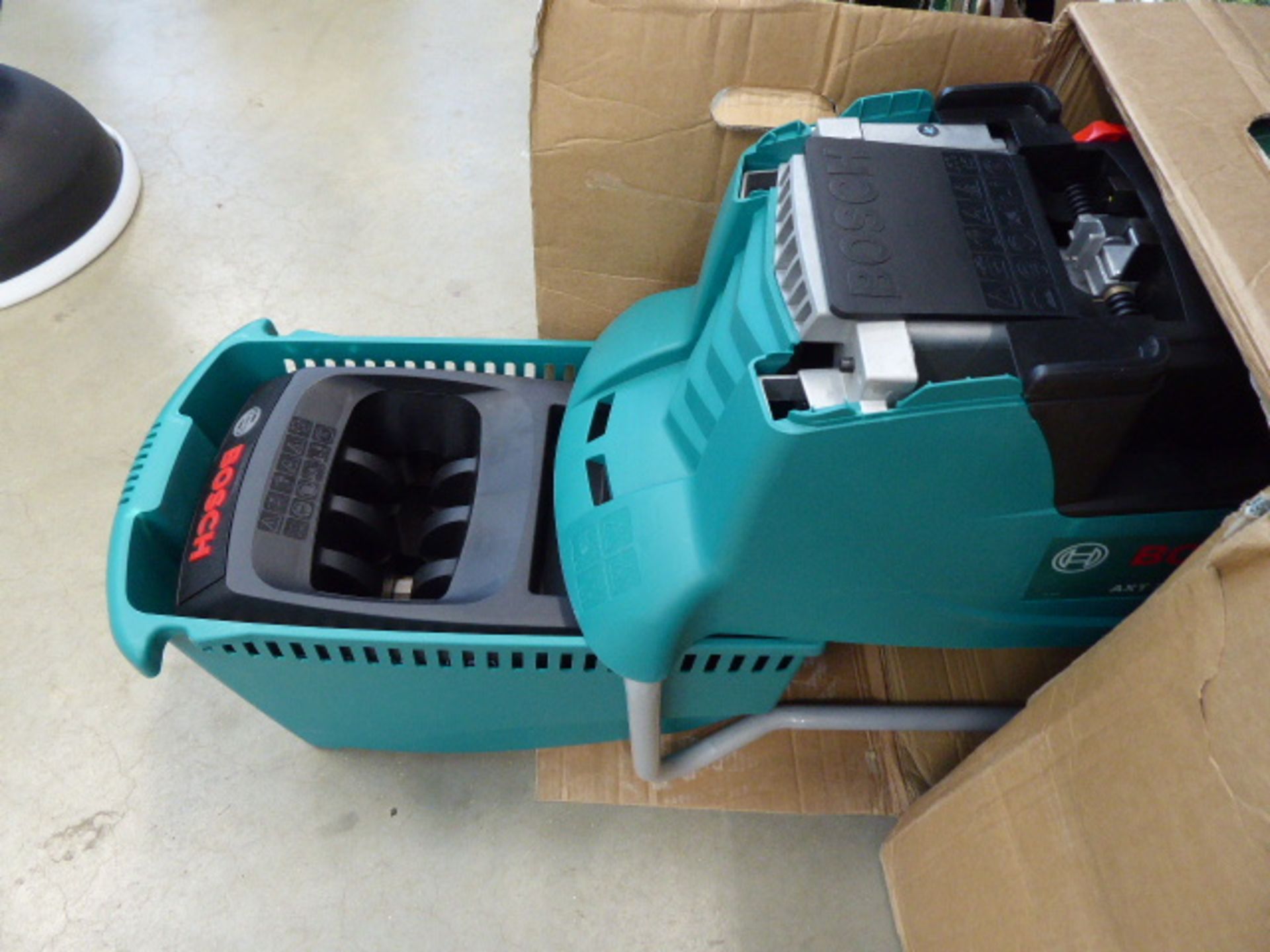 Boxed Bosch AXT25TC electric garden shredder