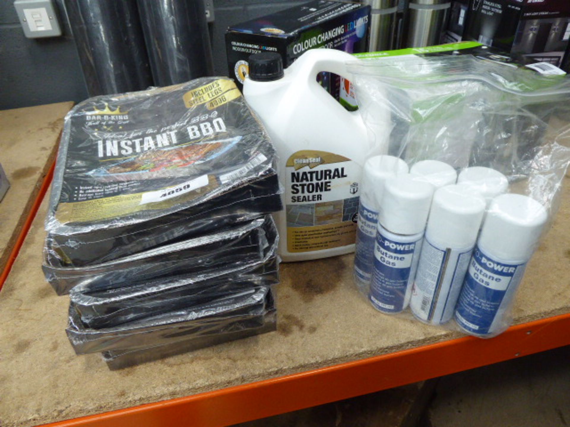 5 small instant BBQs, butane gas, and natural stone sealer
