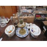 (5) & (27) - A quantity of Wedgwood ramekins, Royal Worcester Evesham pattern tureens, a brass oil