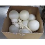 (21) A box containing globe shaped ceiling lights