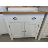 1079 Chester White Painted Oak 2 Door Small Sideboard (22a)