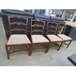 5531 - 4 Carved Edwardian dining chairs with drop in seats