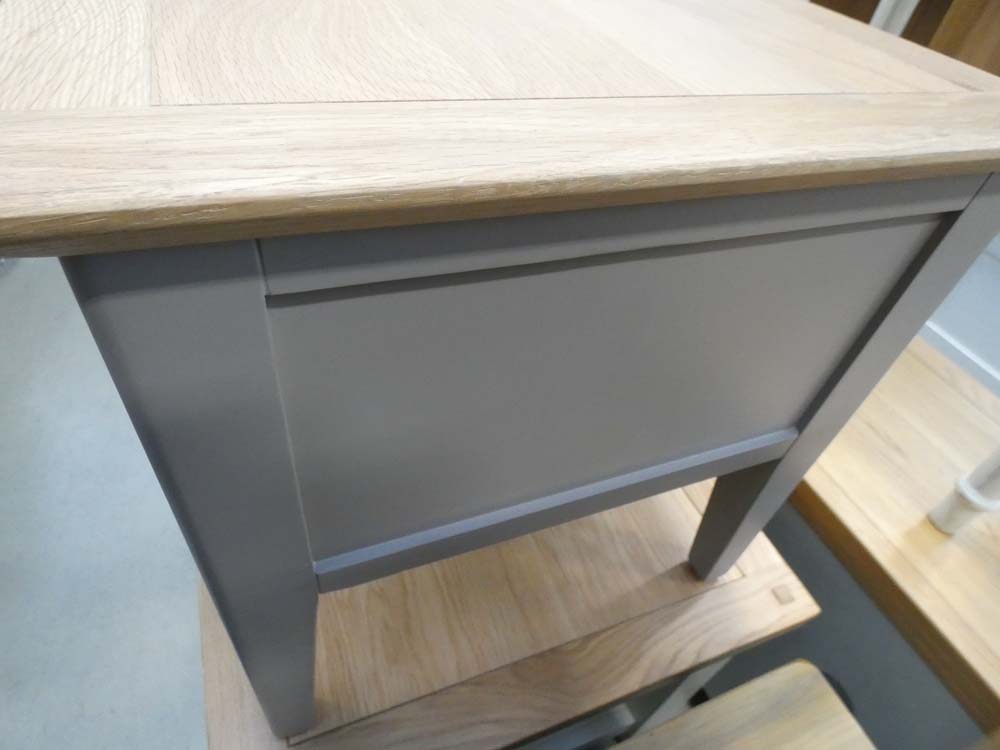 Malvern Shaker Grey Painted Oak Lamp Table With Drawer (48) - Image 3 of 4