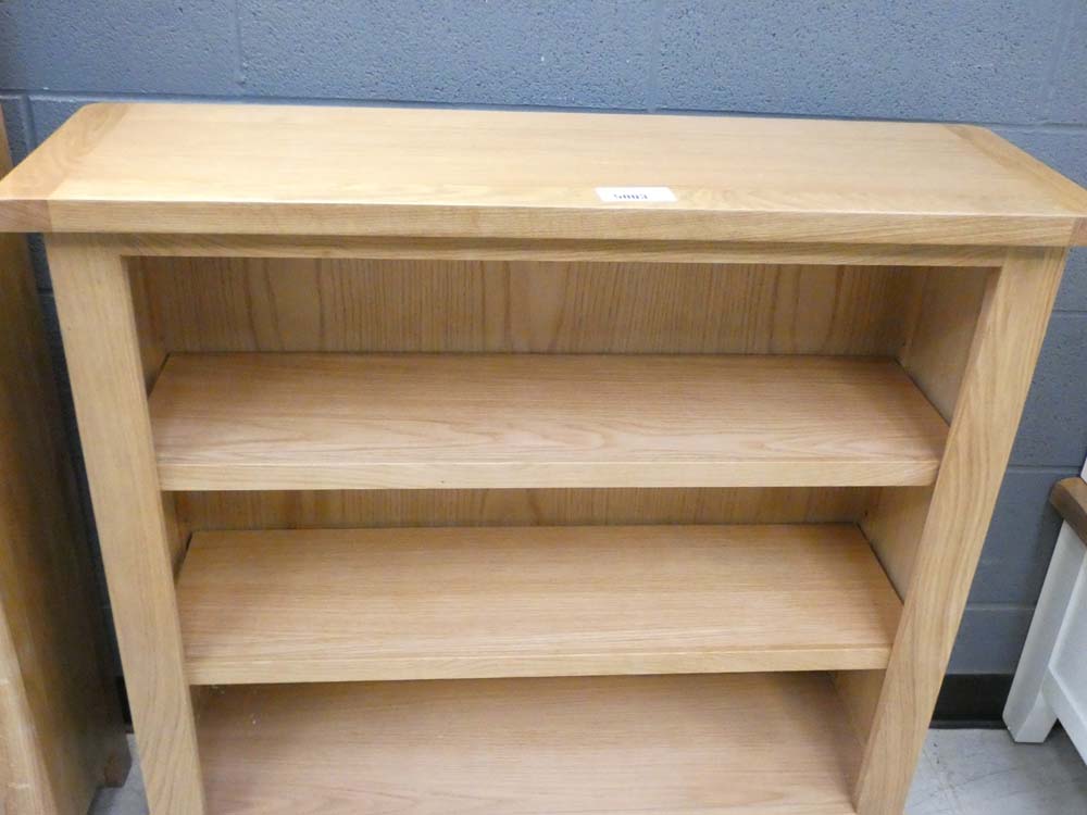 Rustic Oak Small Wide Bookcase (4) - Image 3 of 8