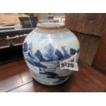 5514 - A blue & white ginger jar without lid