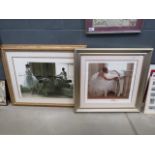 5194 & 5195 - 2 framed and glazed prints of ballerinas