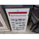 5198 - 3 abstract prints, plus a Thunderbirds wall hanging