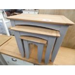 Malvern Shaker Grey Painted Oak Nest of 3 Tables (41)