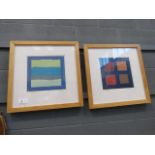 Pair of abstract prints entitled 'Elevation' and 'Gridlock'