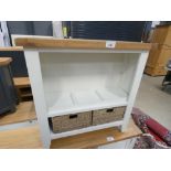 Suffolk White Painted Oak Small Wide Bookcase (26)