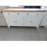 Suffolk White Painted Oak 4 Door Extra Large Sideboard (18)
