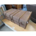 5027 Canvas travelling trunk with wooden ribs