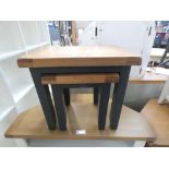 1103 Hampshire Blue Painted Oak Nest Of 2 Tables (25a)