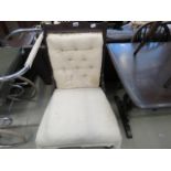 5133 - 1920's mahogany easy chair in cream fabric